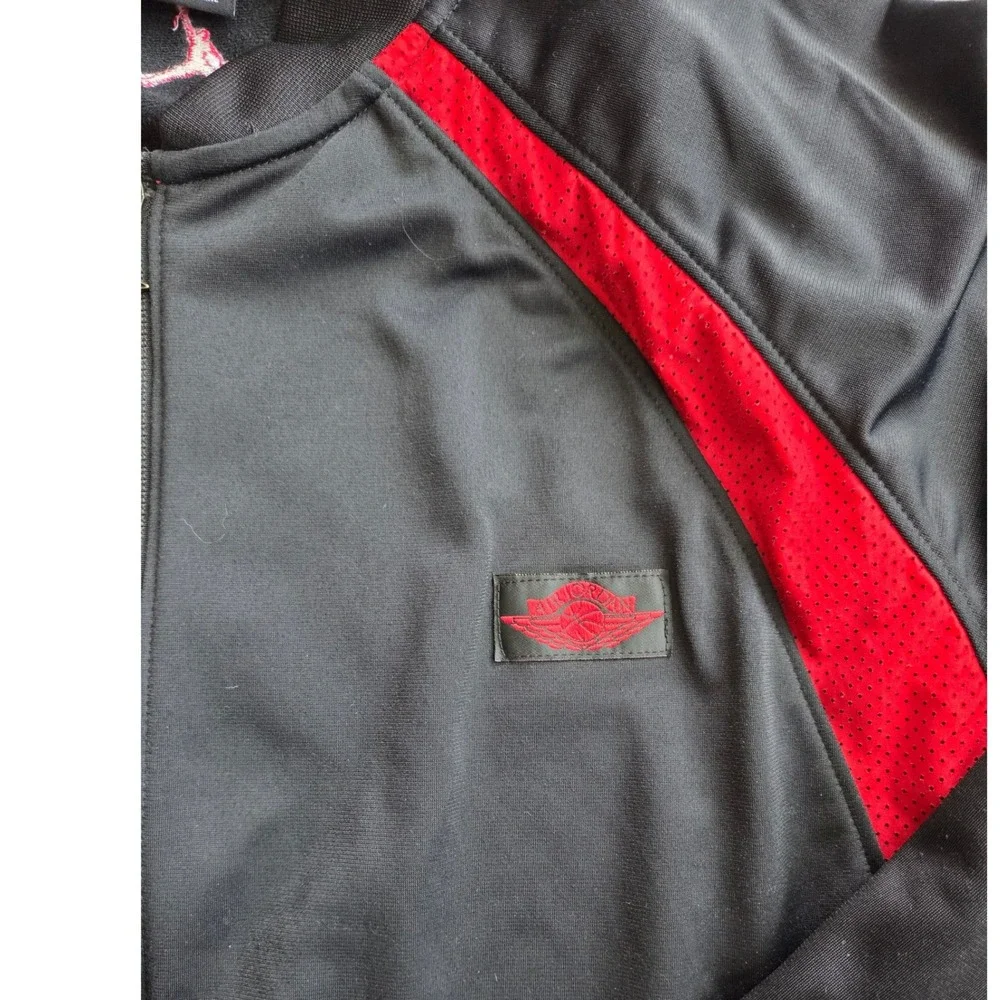Jordan Track Jacket Mens XXL Black Red Jumpman Wings Full Zip Mesh *RARE*